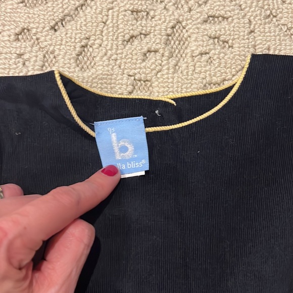 Bella bliss navy courteous dress with yellow trim - Picture 3 of 7